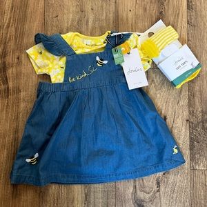 Bee Kind Dress with Onesie and Tights
